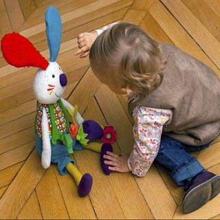 jeff the rabbit activity toy by owl & cat designs