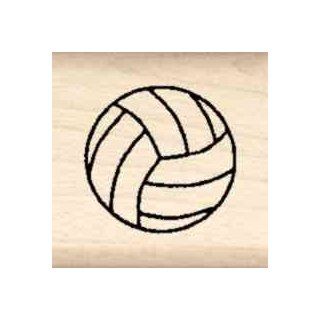 Volleyball Rubber Stamp   3/4 inch x 3/4 inch