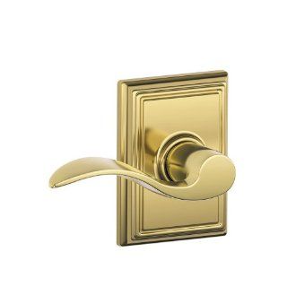Schlage F10ACC505ADD Addison Collection Accent Passage Lever, PVD Bright Brass   Passage Door Levers  