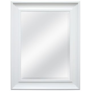 Style Selections 21.5 in x 27.5 in White Rectangular Framed Wall Mirror