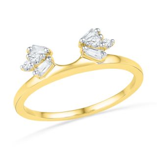 CT. T.W. Baguette and Round Diamond Solitaire Enhancer in 10K Gold
