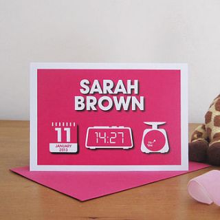 personalised new baby card by mrs l cards