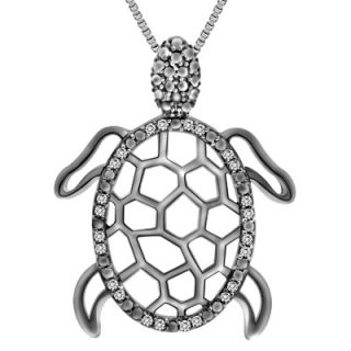 10 CT. T.W. Diamond Turtle Pendant in Sterling Silver   Zales