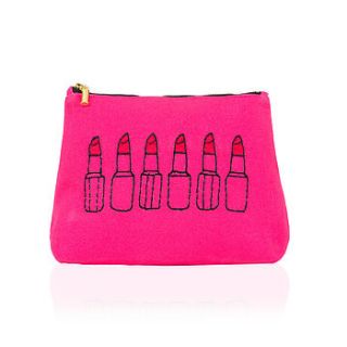 raspberry pop lipstick pouch by sewlomax