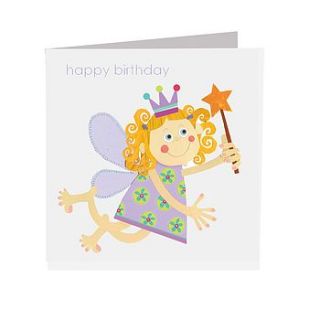 sparkly fairy birthday card by square card co