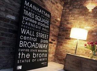 personalised classic new york canvas by words on walls