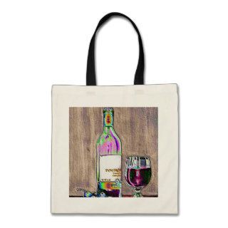 Impressionistic Wine and Grapes Art Canvas Bag