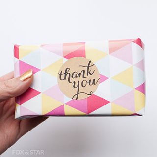 round kraft 'thank you' stickers by fox and star