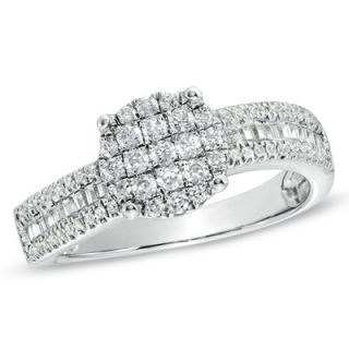 CT. T.W. Diamond Cluster Ring in Sterling Silver   Zales