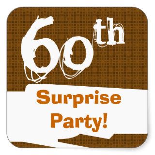 60th Surprise Birthday Save the Date Gold Stickers