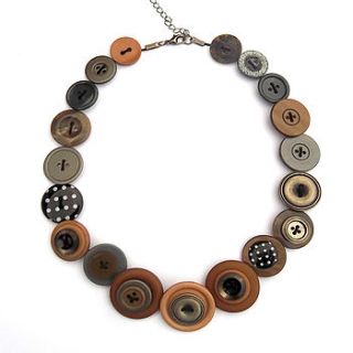 vintage style 'mocha' button necklace by midas