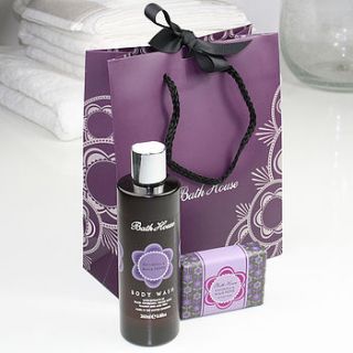 patchouli and black pepper shower gift bag by bath house