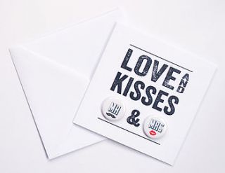 'love and kisses' wedding card by hello geronimo