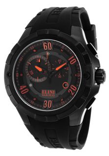 Elini Barokas 10005 BB 01 OA  Watches,Trespasser Chronograph Black Silicone Orange Accents, Casual Elini Barokas Quartz Watches
