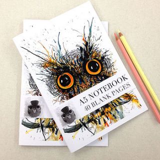 wide eyed owl notebook by mirjami design
