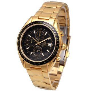 Casio Men's EFR509G 1AVDF Edifice Gold Stainless Steel Chronograph Sport Black Dial Watch Casio Men's EFR509G 1AVDF Edifice Gold Stainless Steel Chronograph Sport Black Dial Watch Watches