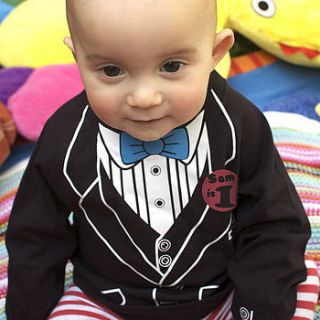 personalised tuxedo long sleeved t shirt by pop kid