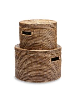Round Storage Baskets (Set of 2) by Matahari Inc.