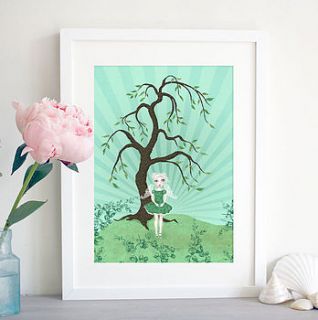 willow tree angel print by pomegranate prints