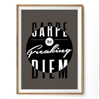 'carpe diem' typography graphic art print by rock the custard