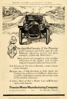 1911 Ad Antique Premier Car Motor Manufacturing Indiana   Original Print Ad  