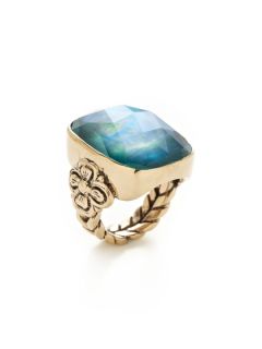 Blue Mother Of Pearl Doublet Cushion Shaped Ring by Stephen Dweck