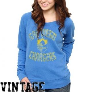 NFL San Diego Chargers Ladies Classic Off The Shoulder Sweatshirt   Light Blue (Small) Clothing
