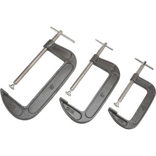  C-Clamps — 6in., 8in., 10in., 3-Pc. Set  C Clamps