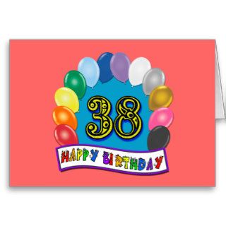 Happy 38th Birthday Balloon Arch Greeting Card
