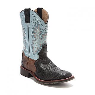 Double H Boots 11 Inch Ice Wide Square Roper  Men's   Black/Light Blue