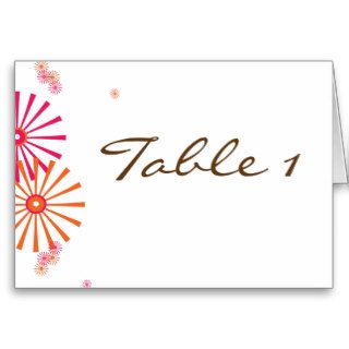 Retro with a Modern Twist Starburst Table Number Greeting Cards