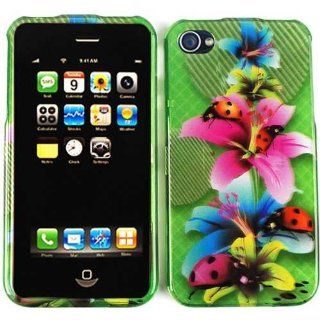 Apple IPhone 4 4S Flowers Ladybugs Case Cover Housing Snap On Faceplate New Cell Phones & Accessories
