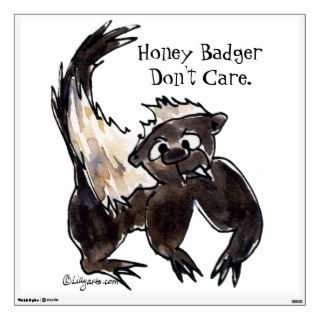 Honey Badger Don't Care Cartoon Wall Decal