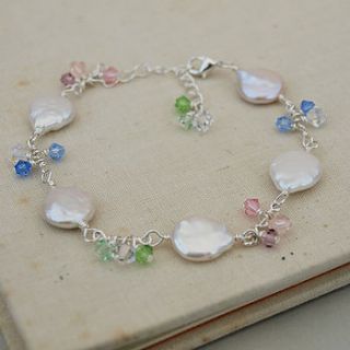 hydrangea pearl and crystal bracelet by jewellery made by me