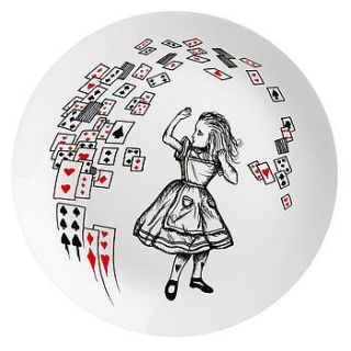 'alice in the cards' wonderland plate by eleanor stuart