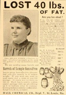1899 Vintage Ad Quackery Diet Pills Obesity Fat Weight   Original Print Ad  