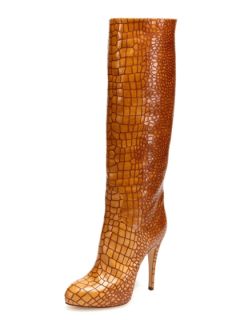 Croc Embossed Pull On Boot by Casadei