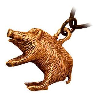 Bronze Wild Boar Celtic Pendant Necklace, a Symbol of Courage and Strength HYPM Jewellery Jewelry
