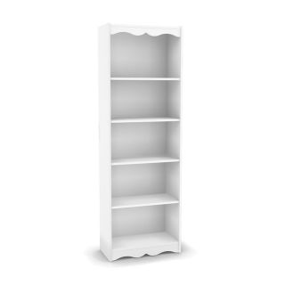 Sonax Hawthorn Frost White 6 ft 5 Shelf Bookcase