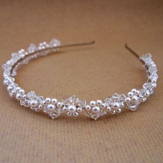 pearl and crystal bridal headband by melissa morgan designs