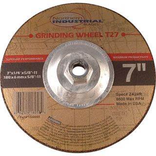  Type 27 Premium Depressed Center Angle Grinder Wheel — 7in. dia.
