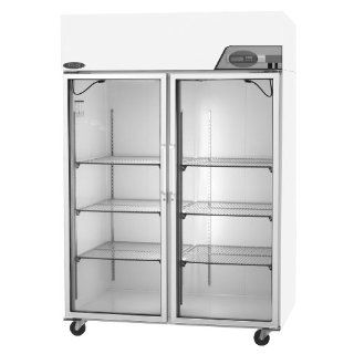 Nor Lake Scientific NSSR522WWG/0 Select Galvanized Steel Painted White Laboratory and Pharmacy Refrigerator with 2 Glass Doors, 115V, 60Hz, 52 cu ft Capacity, 55" W x 79 5/8" H x 35 1/2" D, 2 to 10 Degree C Science Lab Refrigerators Indust