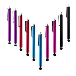 Importer520 10 Pcs Stylus Set Aqua Blue/Black/Red/Pink/Purple Stylus/styli Touch Screen Cellphone Tablet Pen Cell Phones & Accessories