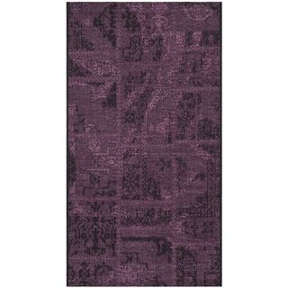 Safavieh Palazzo Black/ Purple Polypropylene/ Chenille Accent Rug (2 X 36)