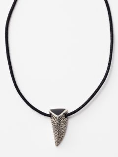 MENS ONYX SHARKS TOOTH & LEATHER CORD NECKLACE by Stephen Webster