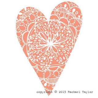 orange bohemian heart decoration by rachael taylor