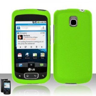 Importer520 Rubberized Snap On Hard Skin Protector Case Cover for For LG Optimus T P509/Thrive/Phoenix P505   Neon Green Cell Phones & Accessories
