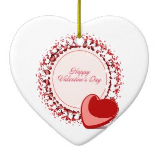 love valentine heart circle 2 christmas ornament