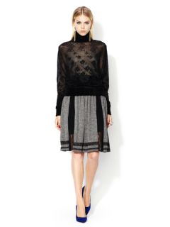 Pleated Lace Panel Skirt by Jean Paul Gaultier