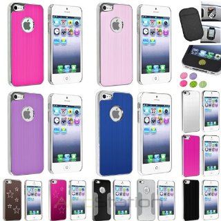 NEW YEAR  Bargain 2014 deal Color Luxury Aluminum Chrome Hard Case+Anti Slip Mat+Sticker For iPhone 5 PlEASE CHOOSE 1 COLOR Cell Phones & Accessories